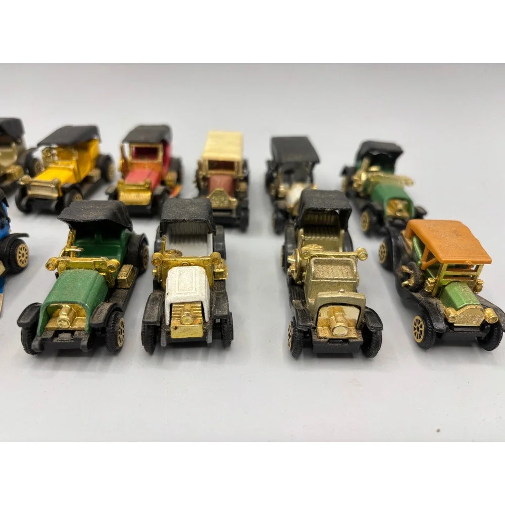 Vintage Miniature Diecast Antique Car Lot 14 Piece Set Early Motoring Models